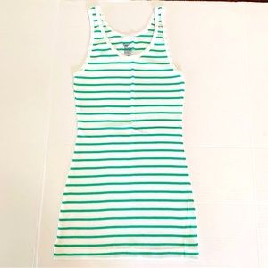 GAP FACTORY White and Green Striped Tank Top Size Small